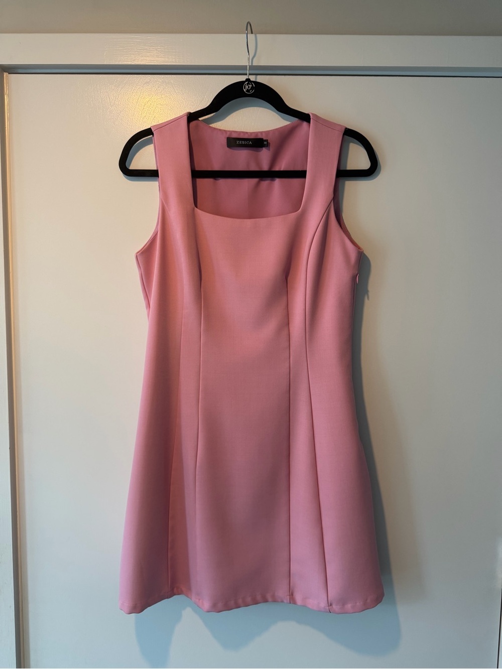Zesica Pink Square-Neck Mini Dress